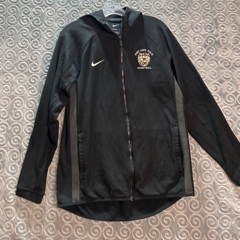 Nike Therma-FIT Fort Hays State Basketball Zip‎ Hoodie Men's Size Medium Black